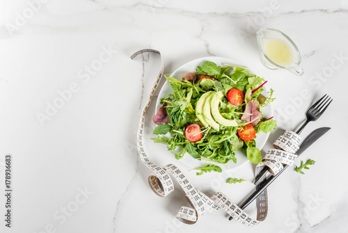Slika na platnu Healthy balanced diet concept, weight loss, calorie counting