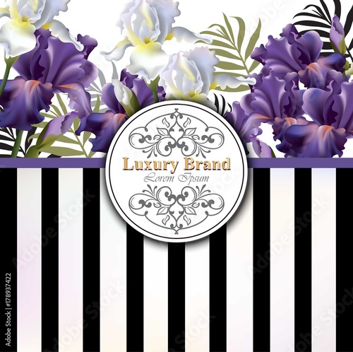 Luxury card with flowers Vector. Beautiful illustration for brand book, busin...