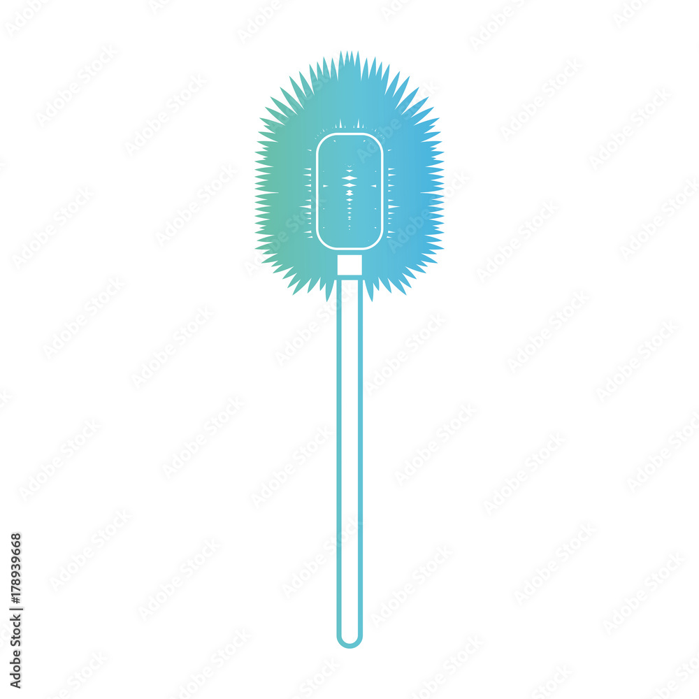 toilet brush in degraded green to blue color contour toilet brush in degraded green to blue color contour
