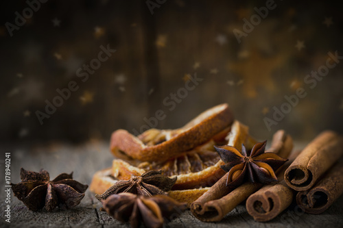 Christmas card: stars and spices
