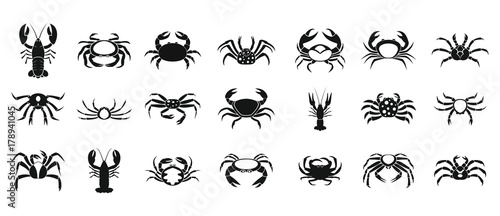 Cancer icon set, simple style