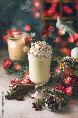 Traditional winter eggnog