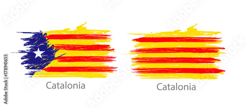 Set of smear painted flags of different countries