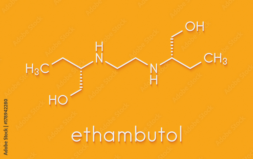 Fototapeta premium Ethambutol tuberculosis drug molecule. Skeletal formula.
