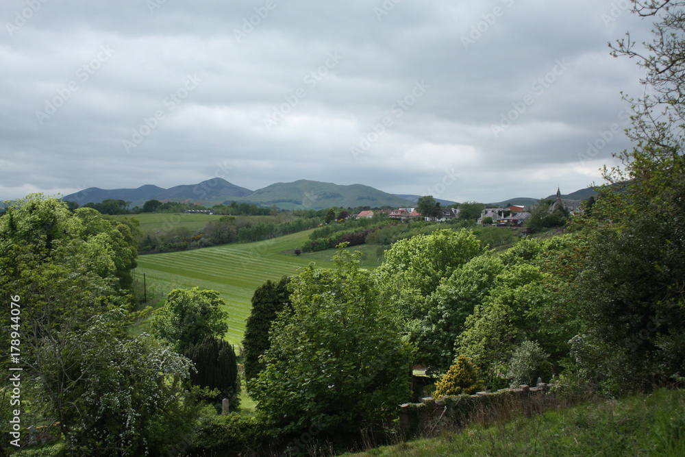 Obraz premium Green landscape from hill