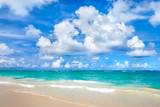 White sandy tropical beach in Punta Cana, Dominican Republic