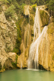 Famous touristic destination Kadi waterfall in polilimnio Greece.
