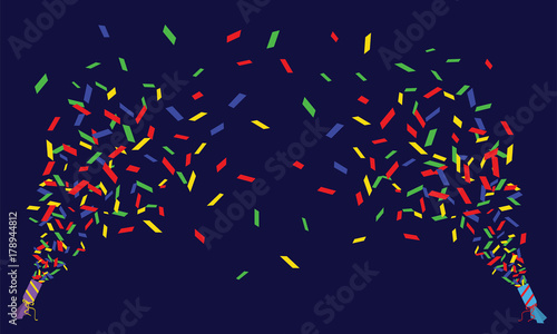 Two vector confetti poppers