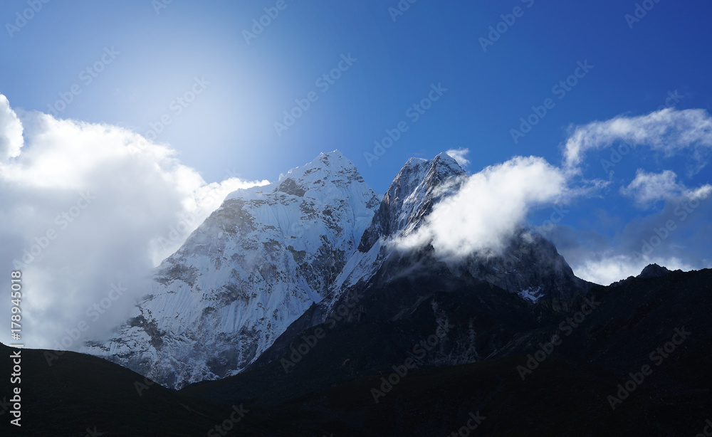 Ama Dablam Close Up View, Everest Base Camp Trek From Dingboche to Lobuche , Nepal Ama Dablam Close Up View, Everest Base Camp Trek From Dingboche to Lobuche , Nepal