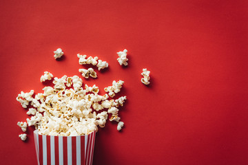 Striped box with popcorn