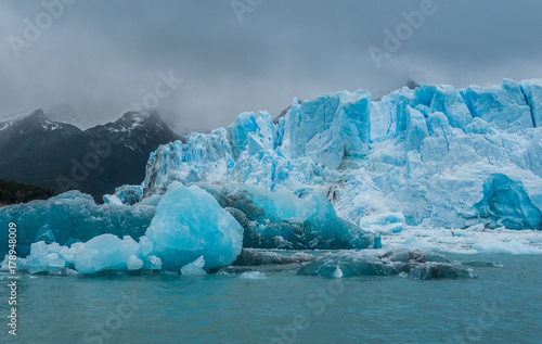 Blue ice detail in Perito Moreno glacier