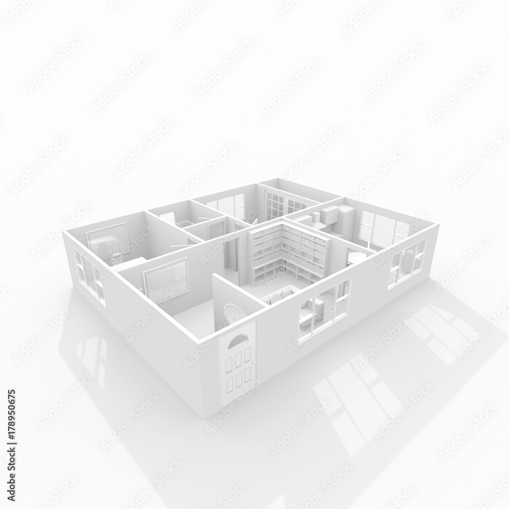 3d rendering of furnished home apartment 3d rendering of furnished home apartment