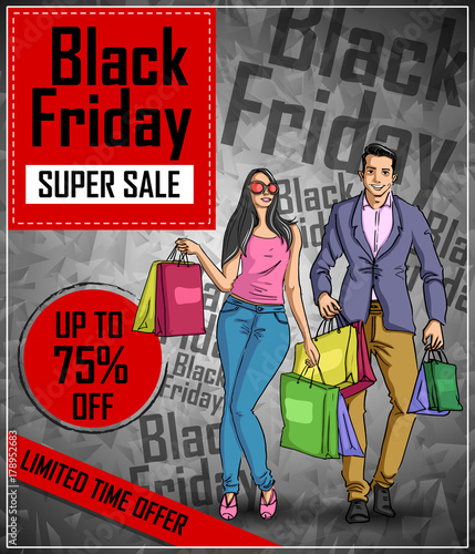 Black Friday shopping poster © colorbolttna