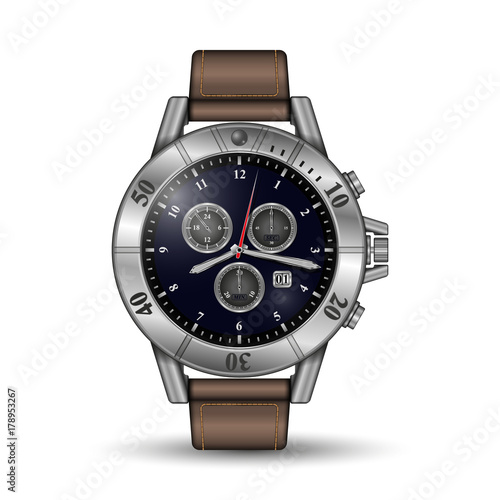Vector photorealistic watch on a white background