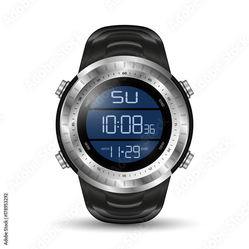 Vector photorealistic watch on a white background