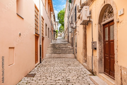 Pula, Croatia. View of the street in old town area of the city. photo
