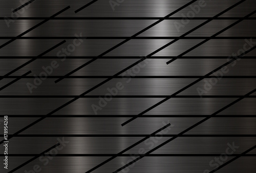 Modern black metal texture background vector illustration