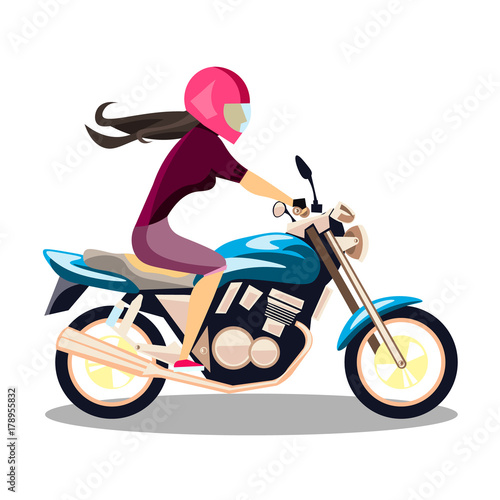 Attractive young woman on bike