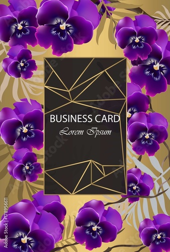 Luxury card with orchid flowers Vector. Beautiful illustration for brand book...