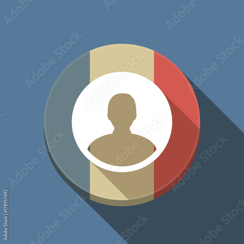 Long shadow France flag with a male avatar