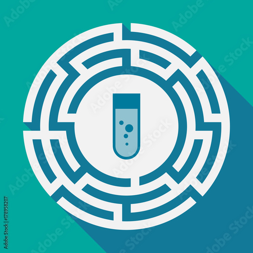 Long shadow labyrinth with a chemical test tube