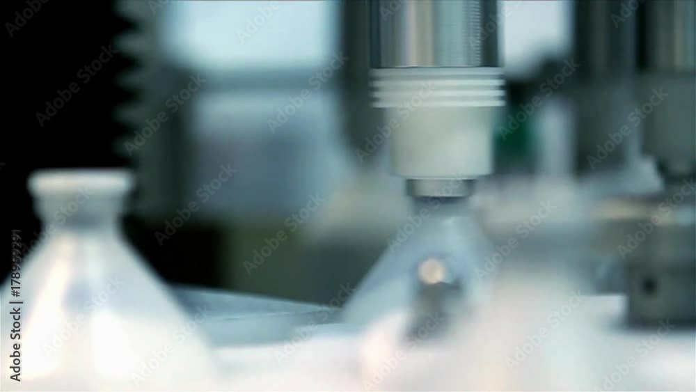 Robotic bottle packaging, Close Shot Robotic bottle packaging, Close Shot