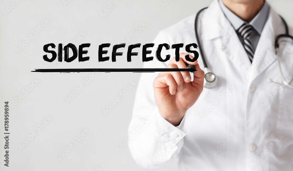 Doctor writing word Side Effects with marker, Medical concept Doctor writing word Side Effects with marker, Medical concept