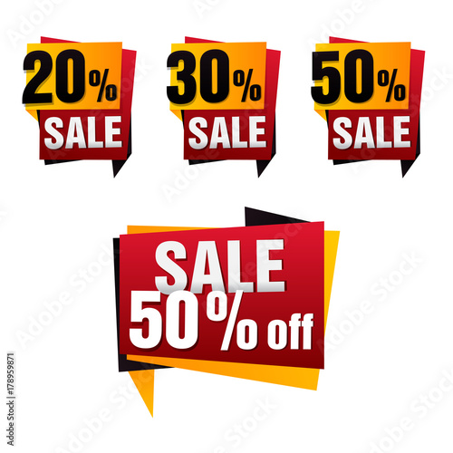 Vector Sale paper banner set. Sale background. Big sale. Sale tag. Sale poster. Special offer