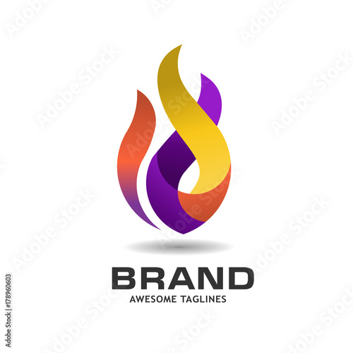 Fire Flame vector logo design vector. Vector Fire Flame  colorful design elements. Fire Flame creative icon. 