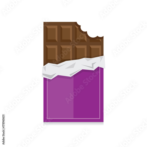 Chocolate bar icon, vector illustration