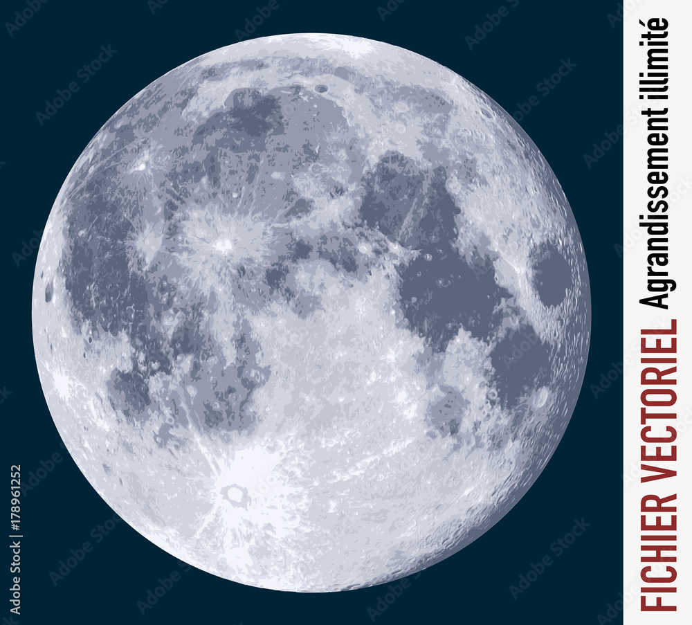 Naklejka premium lune - clair de lune - vecteur - espace - planète, univers - satellite - illustration