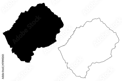 Lesotho map vector illustration, scribble sketch Lesotho