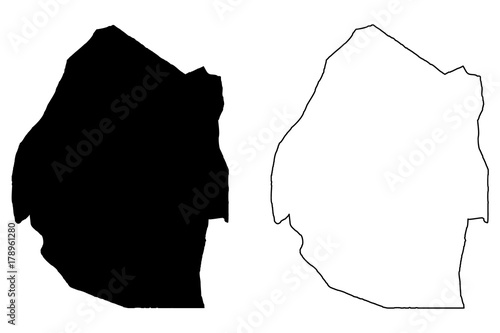 Swaziland map vector illustration, scribble sketch Swaziland
