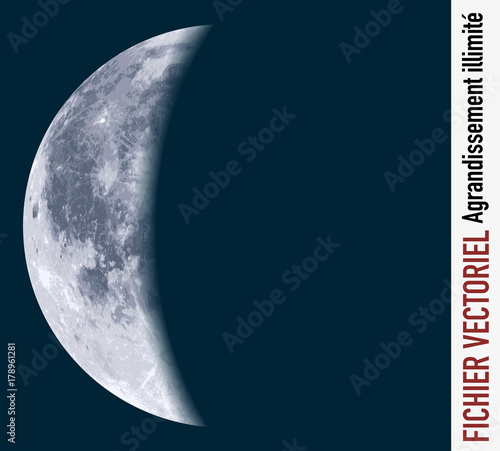 lune - croissant de lune - vecteur - espace - planète, univers - satellite - illustration