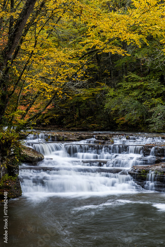 Fototapeta Naklejka Na Ścianę i Meble -  Waterfall in Autumn - Campbell Falls, Camp Creek State Park, West Virginia