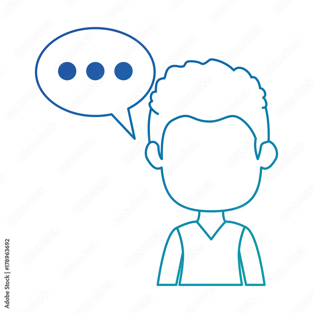 businessman with speech bubble avatar character icon