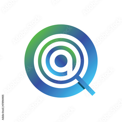 magnifying logo with initial letter a vector illustration