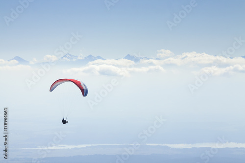 Paraglider in Mid-Air, Tatra Mountains