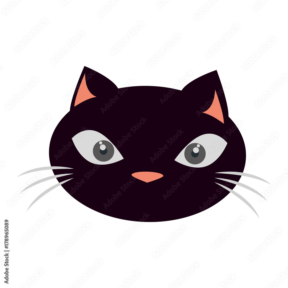 funny black cat head