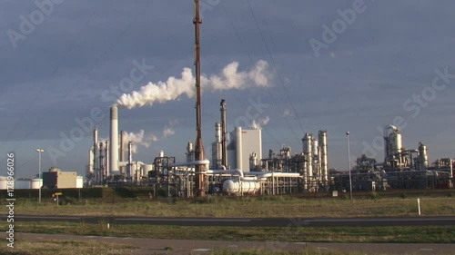 Chemical plant  Lyondell Chemicals + pan storage tanks. The Maasvlakte plant is one of the largest PO/SM plants in the world. Seaport ROTTERDAM - AUGUST 2015 photo