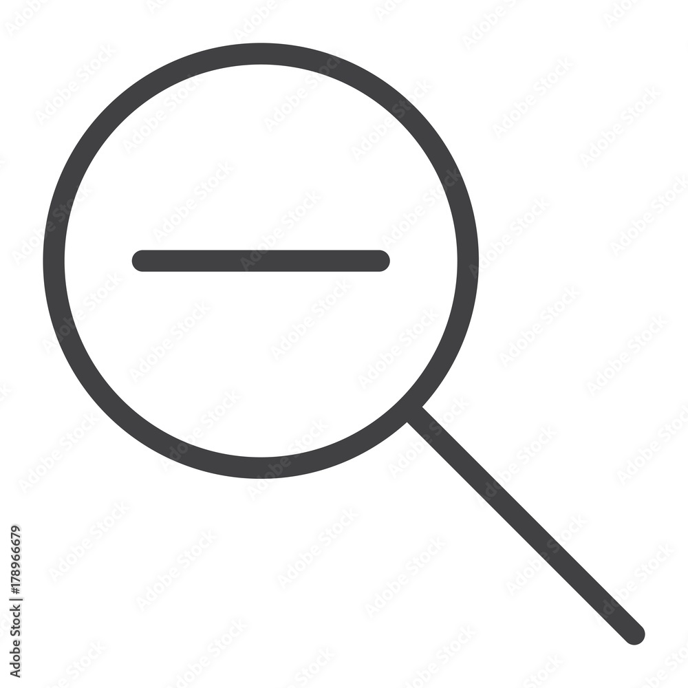Zoom out line icon, web and mobile, magnifying sign vector graphics, a linear pattern on a white background, eps 10. Zoom out line icon, web and mobile, magnifying sign vector graphics, a linear pattern on a white background, eps 10.