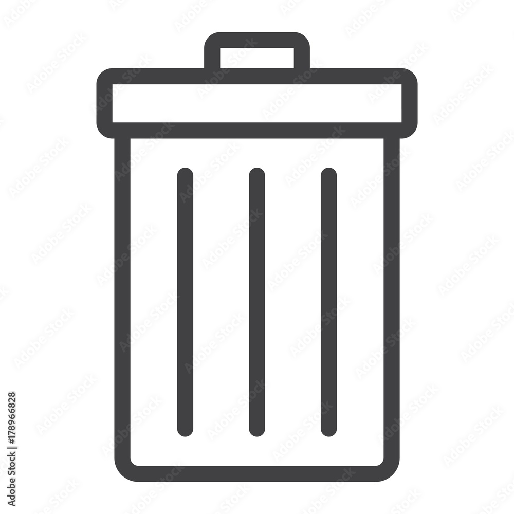 Trash bin line icon, web and mobile, delete sign vector graphics, a linear pattern on a white background, eps 10. Trash bin line icon, web and mobile, delete sign vector graphics, a linear pattern on a white background, eps 10.