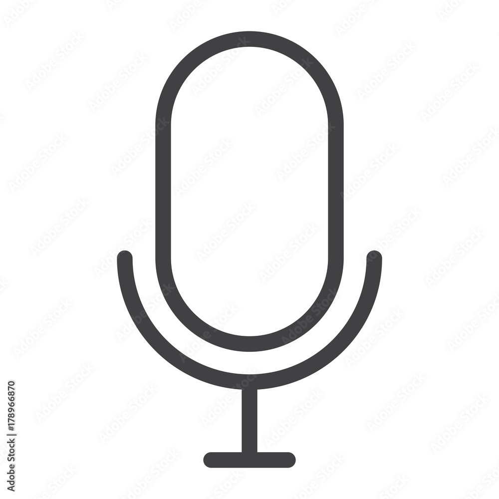 Microphone line icon, web and mobile, record sign vector graphics, a linear pattern on a white background, eps 10. Microphone line icon, web and mobile, record sign vector graphics, a linear pattern on a white background, eps 10.