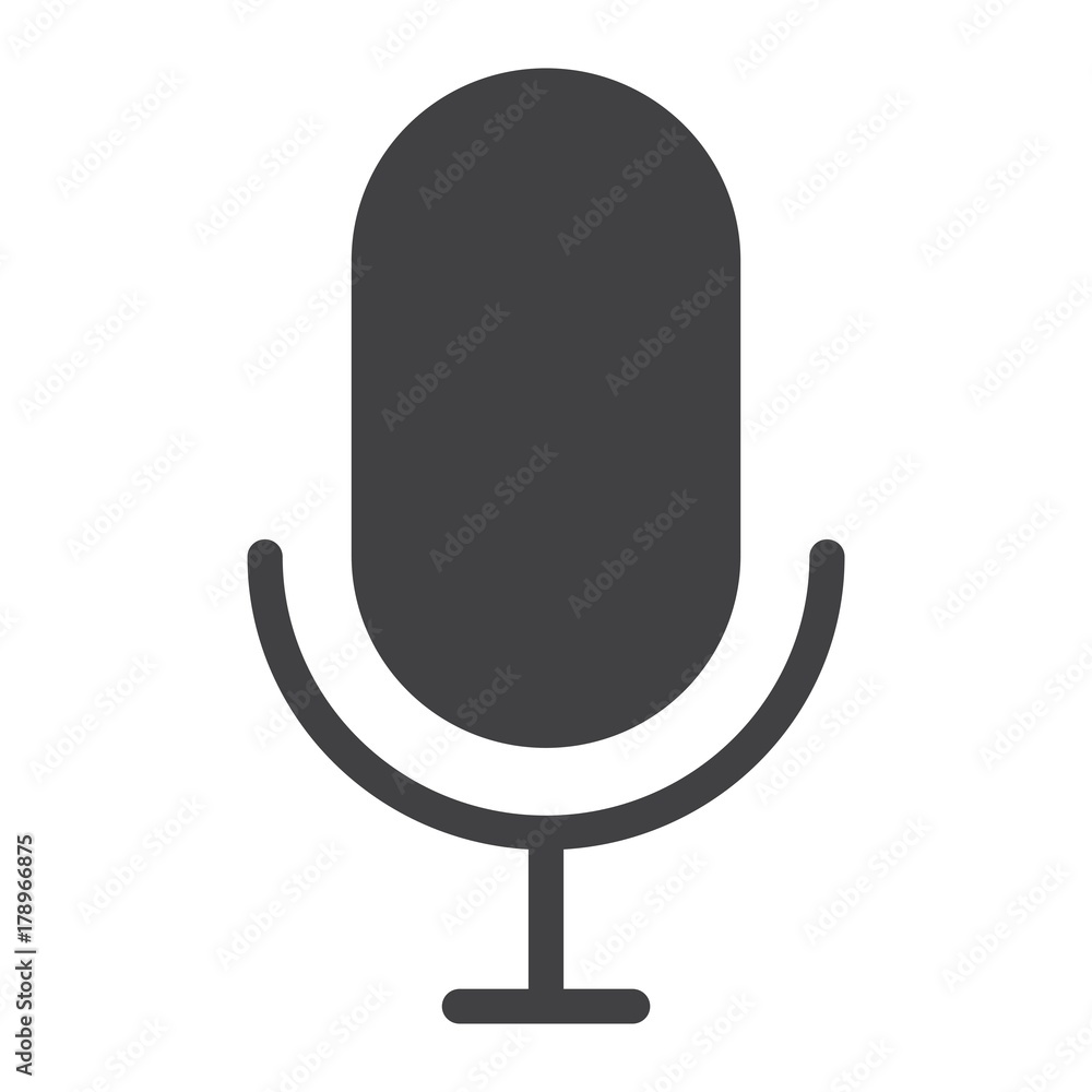 Microphone glyph icon, web and mobile, record sign vector graphics, a solid pattern on a white background, eps 10. Microphone glyph icon, web and mobile, record sign vector graphics, a solid pattern on a white background, eps 10.