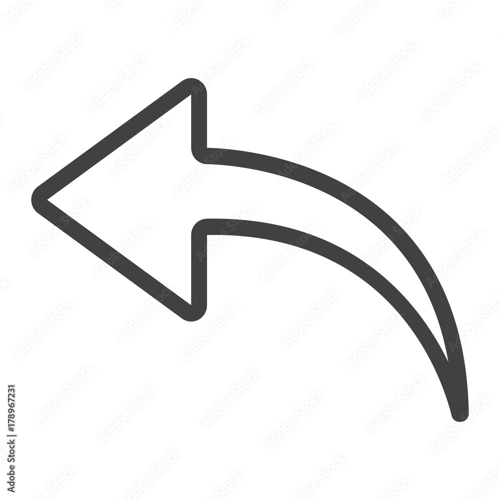 Undo line icon, web and mobile, back sign vector graphics, a linear pattern on a white background, eps 10. Undo line icon, web and mobile, back sign vector graphics, a linear pattern on a white background, eps 10.