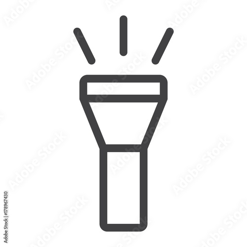 Flashlight line icon, web and mobile, torch sign vector graphics, a linear pattern on a white background, eps 10.