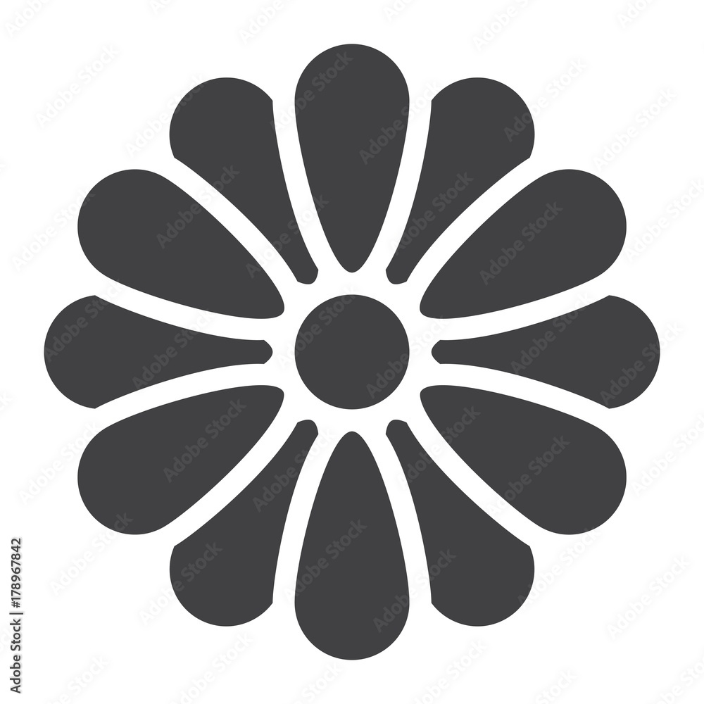 Flower glyph icon, web and mobile, wallpaper sign vector graphics, a solid pattern on a white background, eps 10. Flower glyph icon, web and mobile, wallpaper sign vector graphics, a solid pattern on a white background, eps 10.