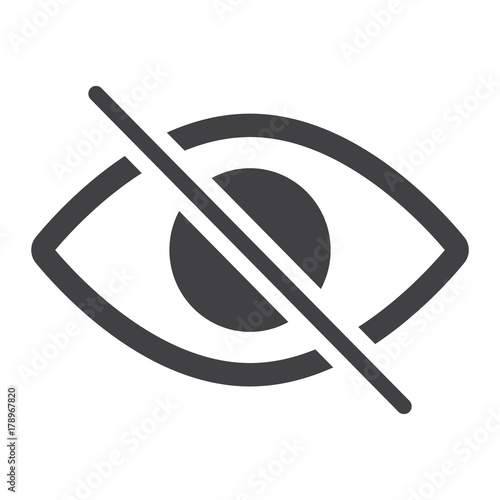 Do not spy glyph icon, web and mobile, not visible sign vector graphics, a solid pattern on a white background, eps 10.