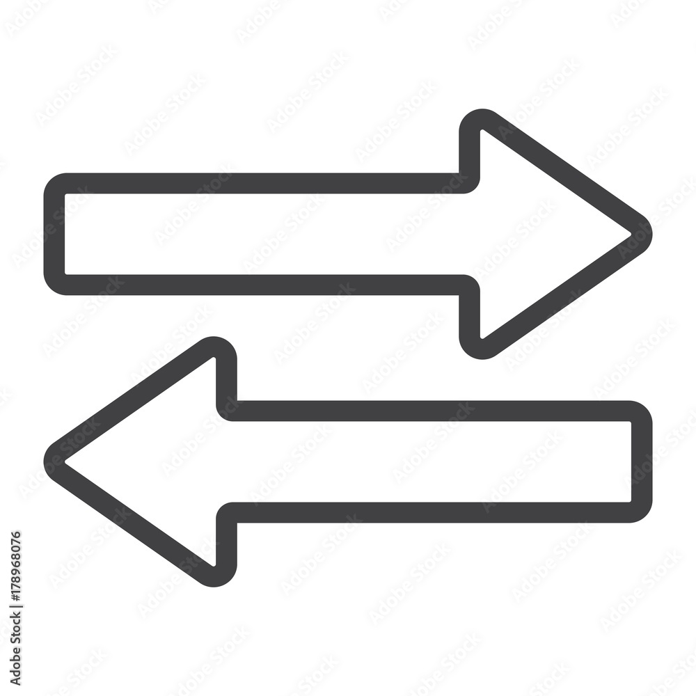 Direction arrows line icon, web and mobile, up and down sign vector graphics, a linear pattern on a white background, eps 10. Direction arrows line icon, web and mobile, up and down sign vector graphics, a linear pattern on a white background, eps 10.