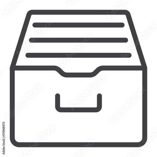 Archive storage line icon, web and mobile, data box sign vector graphics, a linear pattern on a white background, eps 10.